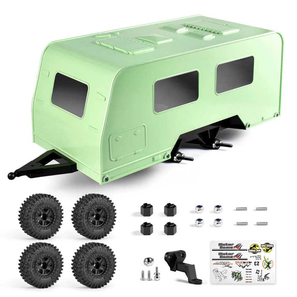 Dual Axle Caravan RV Trailer for 1/18 RC Crawlers