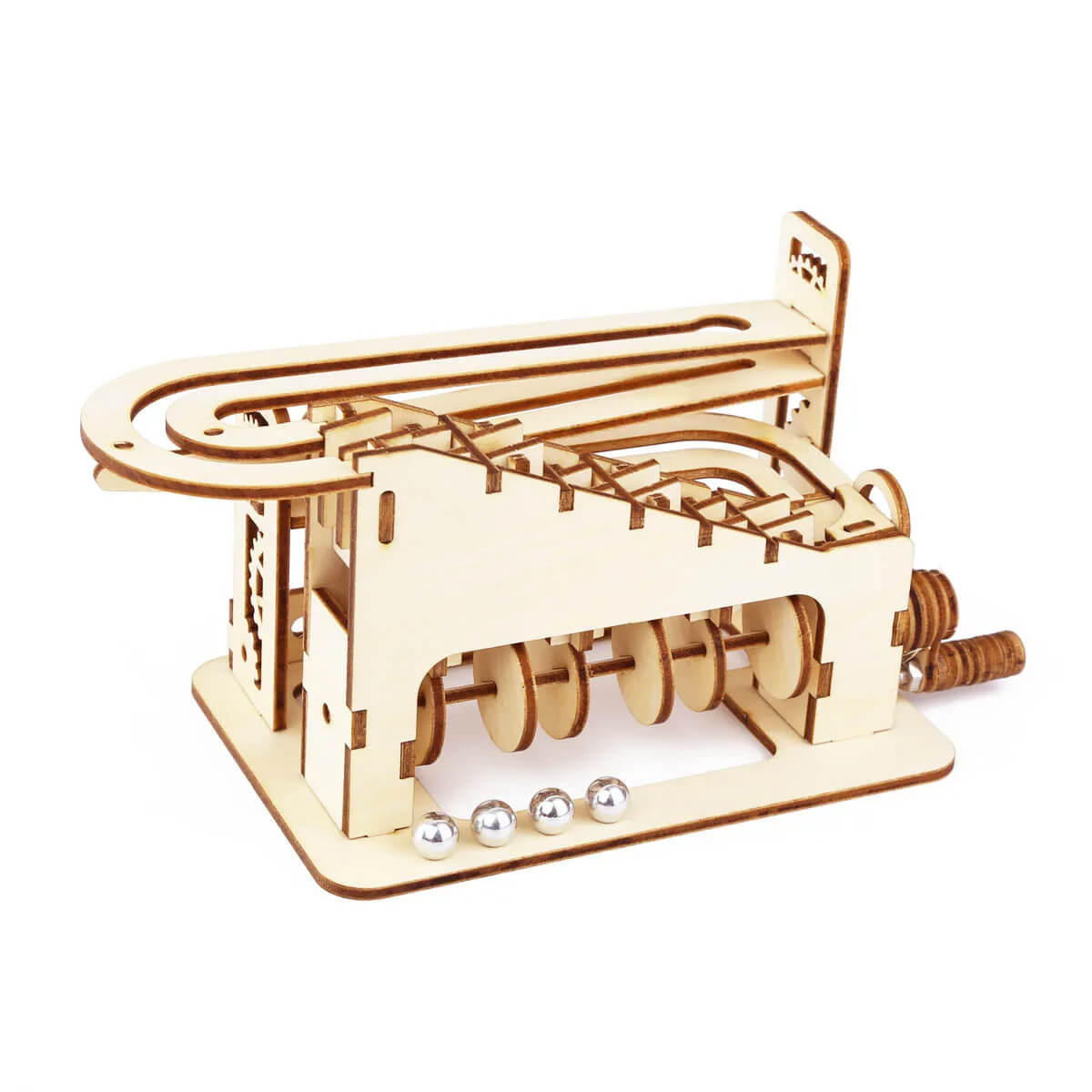 Wooden Mechanical Spiral Marble Run 3D DIY Puzzle