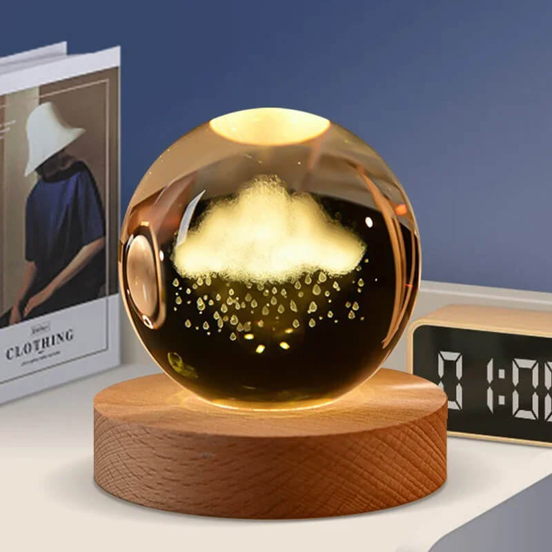 3D Crystal Glass Ball Night Light
