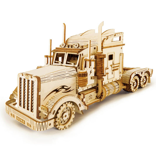 Movable Prime Mover Heavy Truck Model Building Kit - 3D Wooden Puzzle