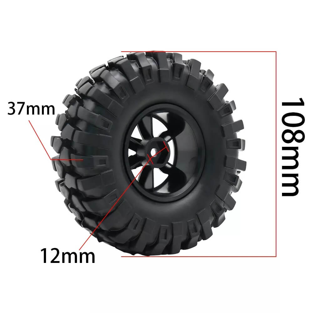 1.9" RC Rock Crawler Wheels & 108mm Tires (Set of 5)
