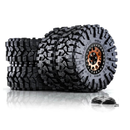 Metal 1.9" Bead-lock Rim & 120mm Tire Wheel Set for 1/10 RC Rock Crawler