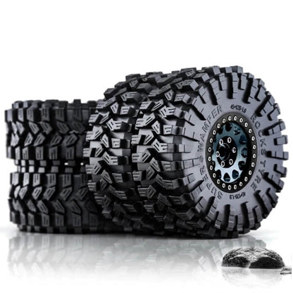 Metal 1.9" Bead-lock Rim & 120mm Tire Wheel Set for 1/10 RC Rock Crawler