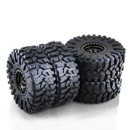 Metal 1.9" Bead-lock Rim & 120mm Tire Wheel Set for 1/10 RC Rock Crawler