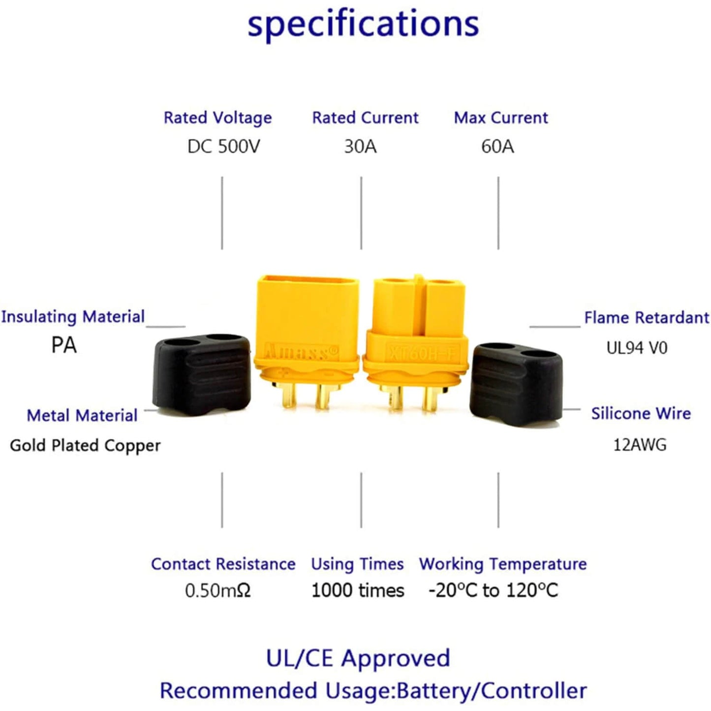 5 Pairs XT60H Connector Plugs with Sheath Housing