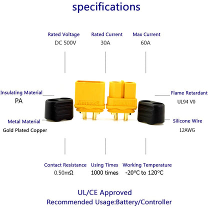 5 Pairs XT60H Connector Plugs with Sheath Housing