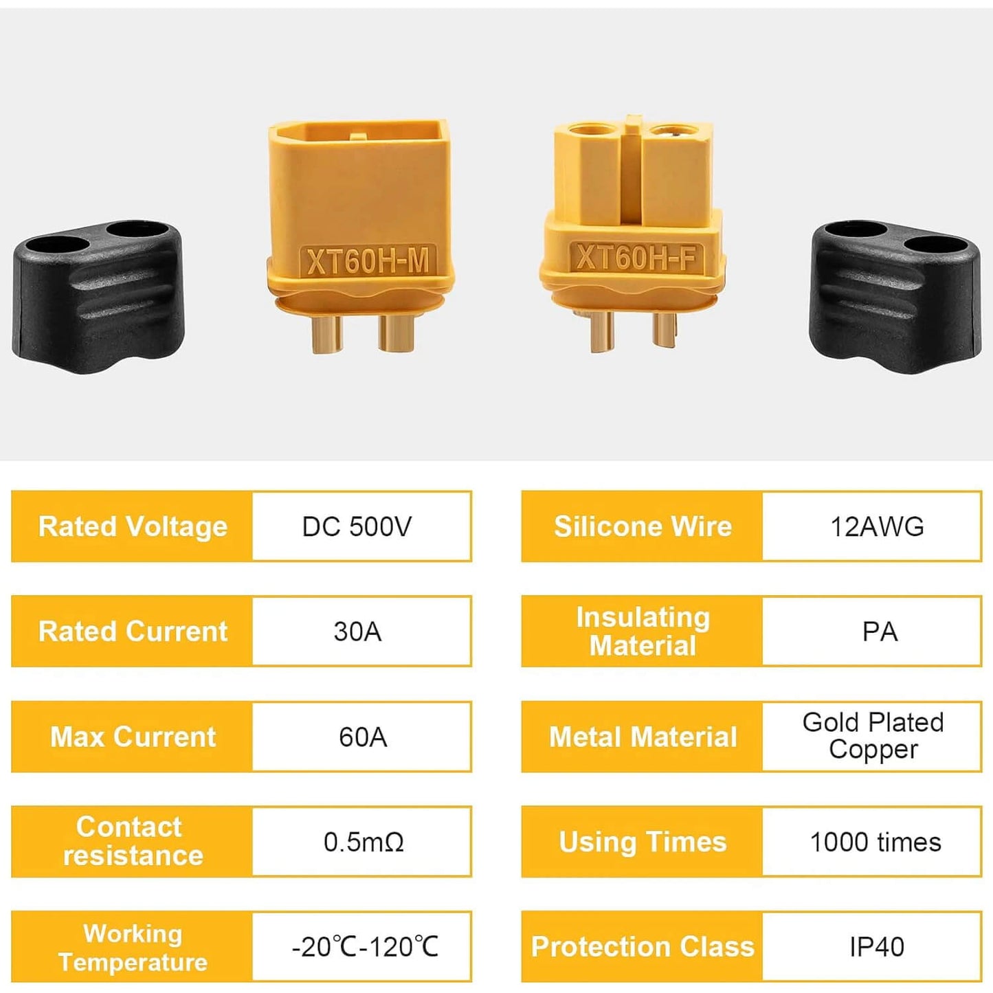 5 Pairs XT60H Connector Plugs with Sheath Housing