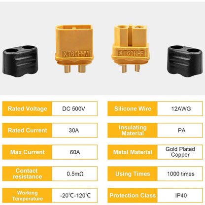 5 Pairs XT60H Connector Plugs with Sheath Housing