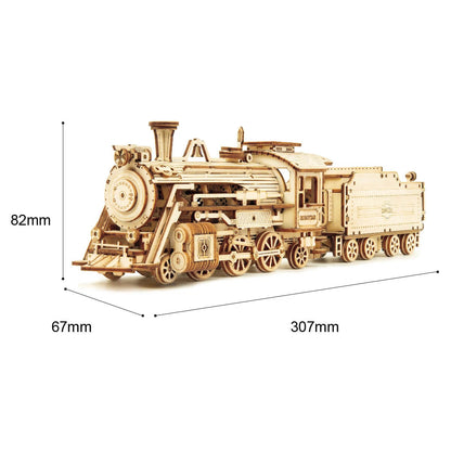 Movable Steam Train Model Building Kit - 3D Wooden Puzzle