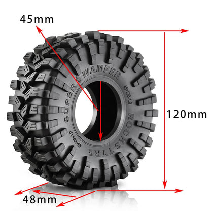 All-Terrain 120mm Tires for 1.9" Wheel Rims for 1/10 RC Rock Crawler