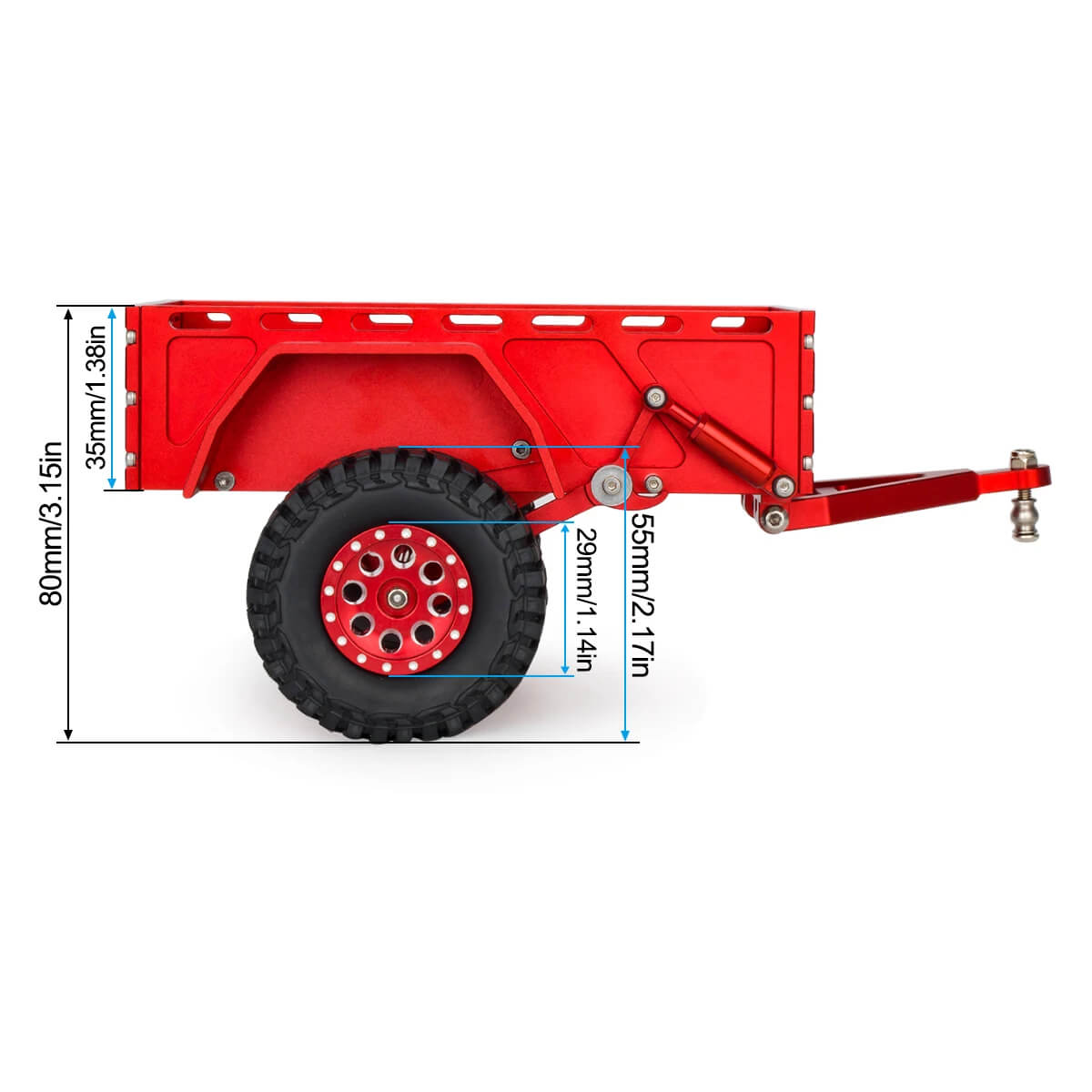Aluminum Trailer for 1/18 Scale RC Crawlers