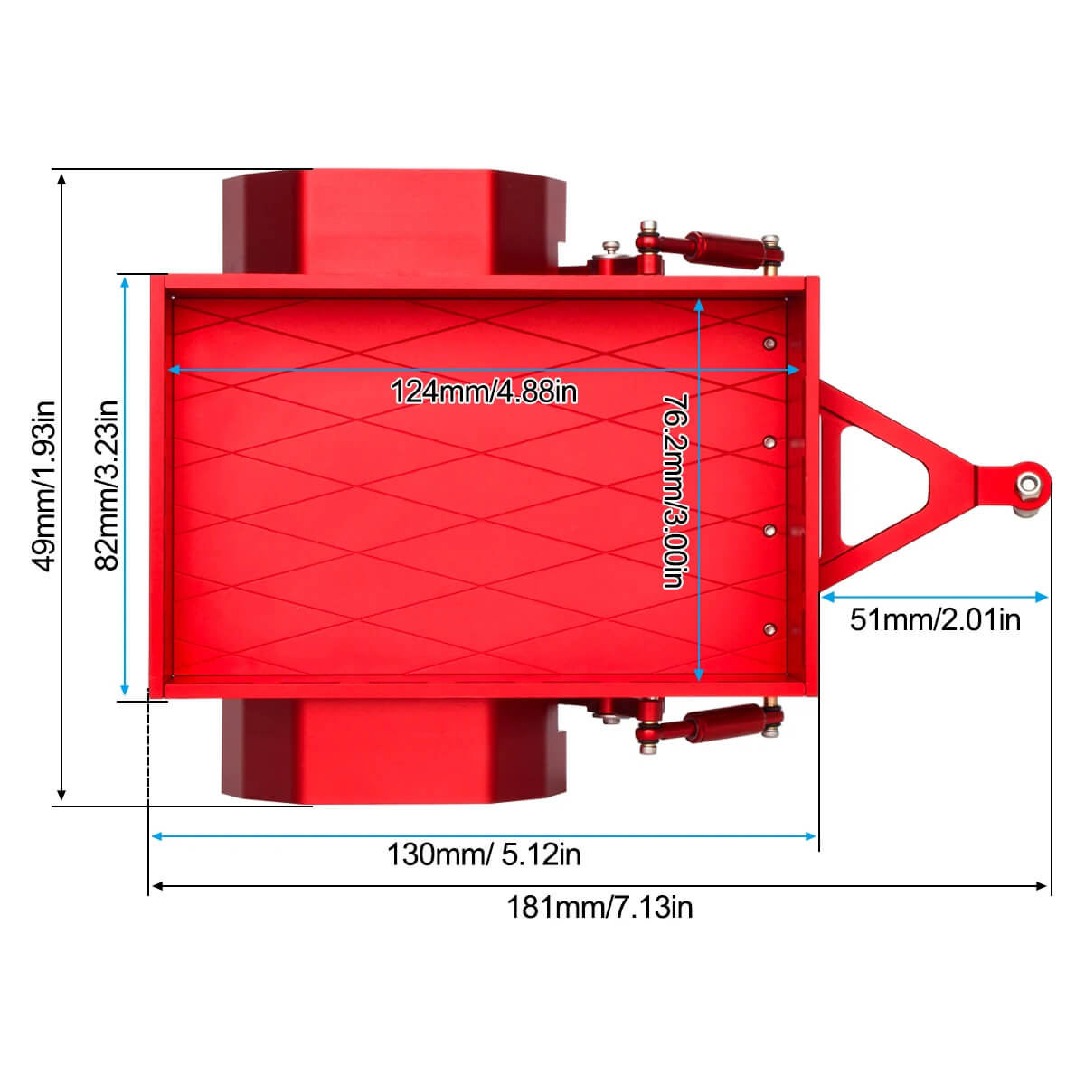 Aluminum Trailer for 1/18 Scale RC Crawlers