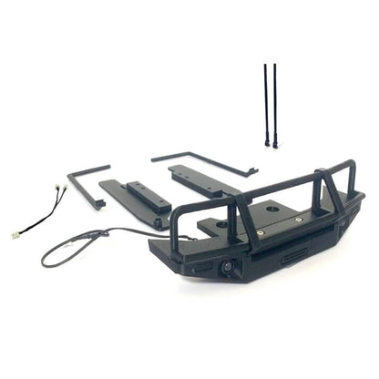 Front Bumper Bullbar Kit with Fog Lights, Brush Bars & Antennas for MN82 RC Rock Crawler