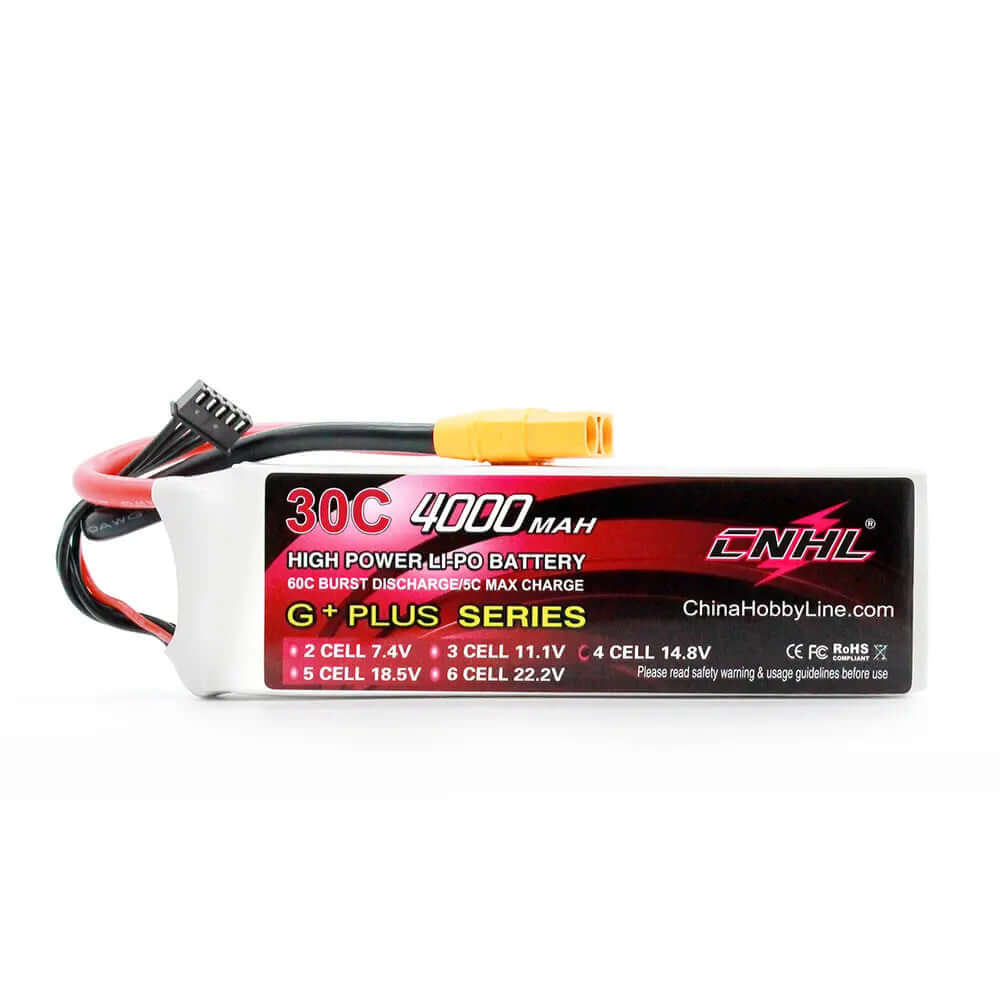 CNHL 4000mAh 4S 14.8V 30C Lipo Battery with XT90 Plug