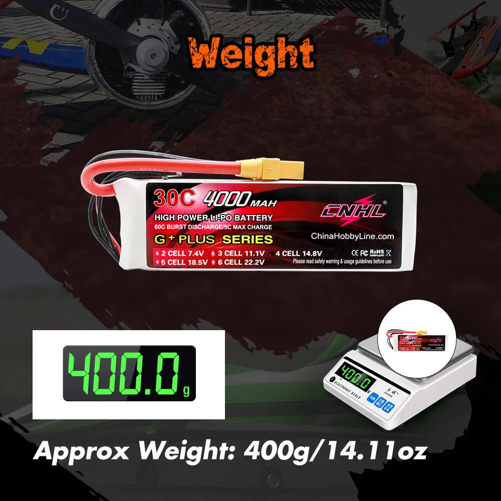 CNHL 4000mAh 4S 14.8V 30C Lipo Battery with XT90 Plug