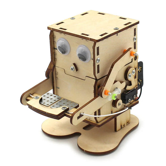 Coin Eating Wooden Robot - DIY Kit