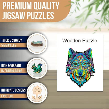 Colourful Wolf Wooden Puzzle