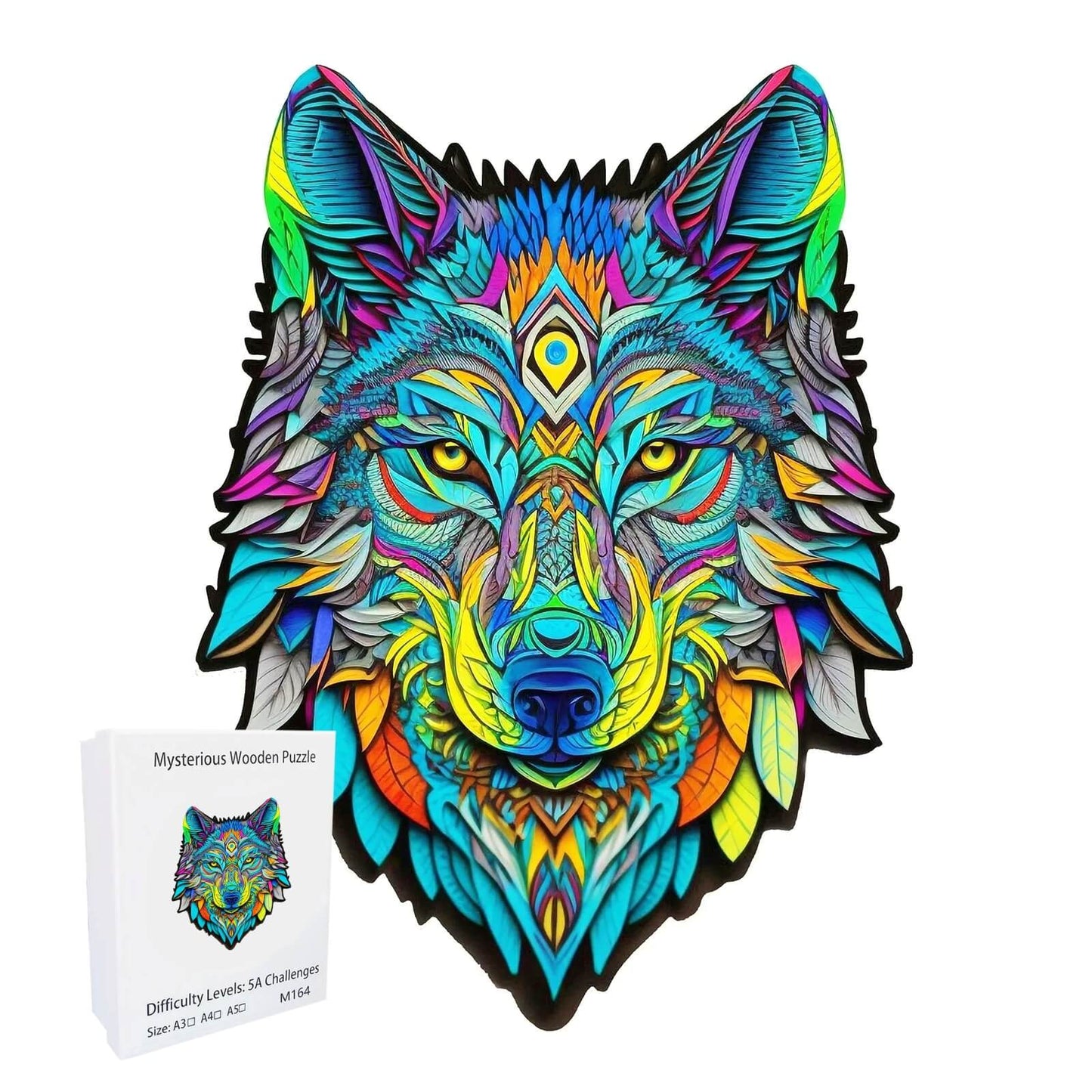 Colourful Wolf Wooden Puzzle