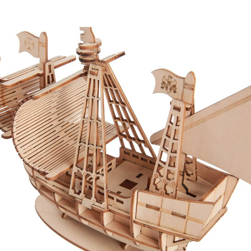 DIY Sailboat Ship 3D Wooden Puzzle