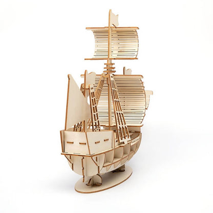 DIY Sailboat Ship 3D Wooden Puzzle