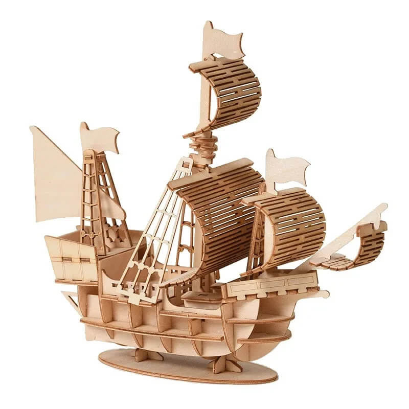 DIY Sailboat Ship 3D Wooden Puzzle