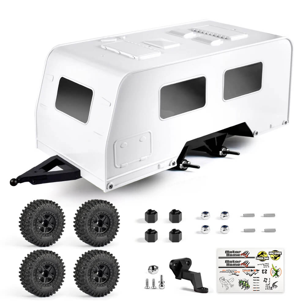 Dual Axle Caravan RV Trailer for 1/18 RC Crawlers