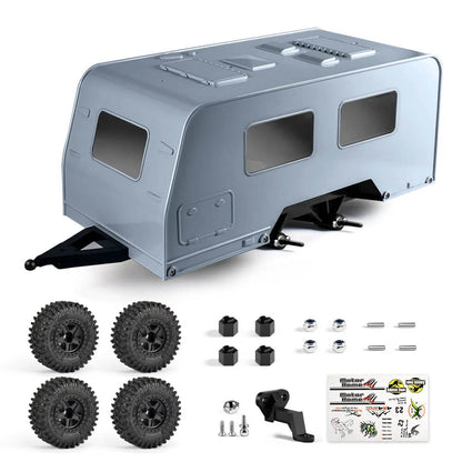 Dual Axle Caravan RV Trailer for 1/18 RC Crawlers