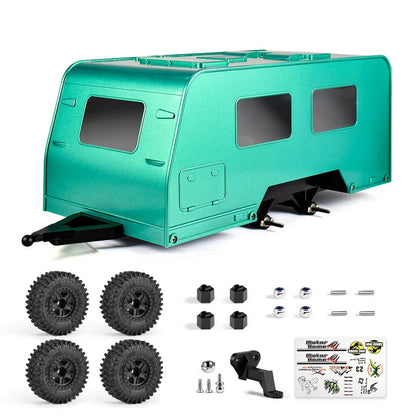 Dual Axle Caravan RV Trailer for 1/18 RC Crawlers