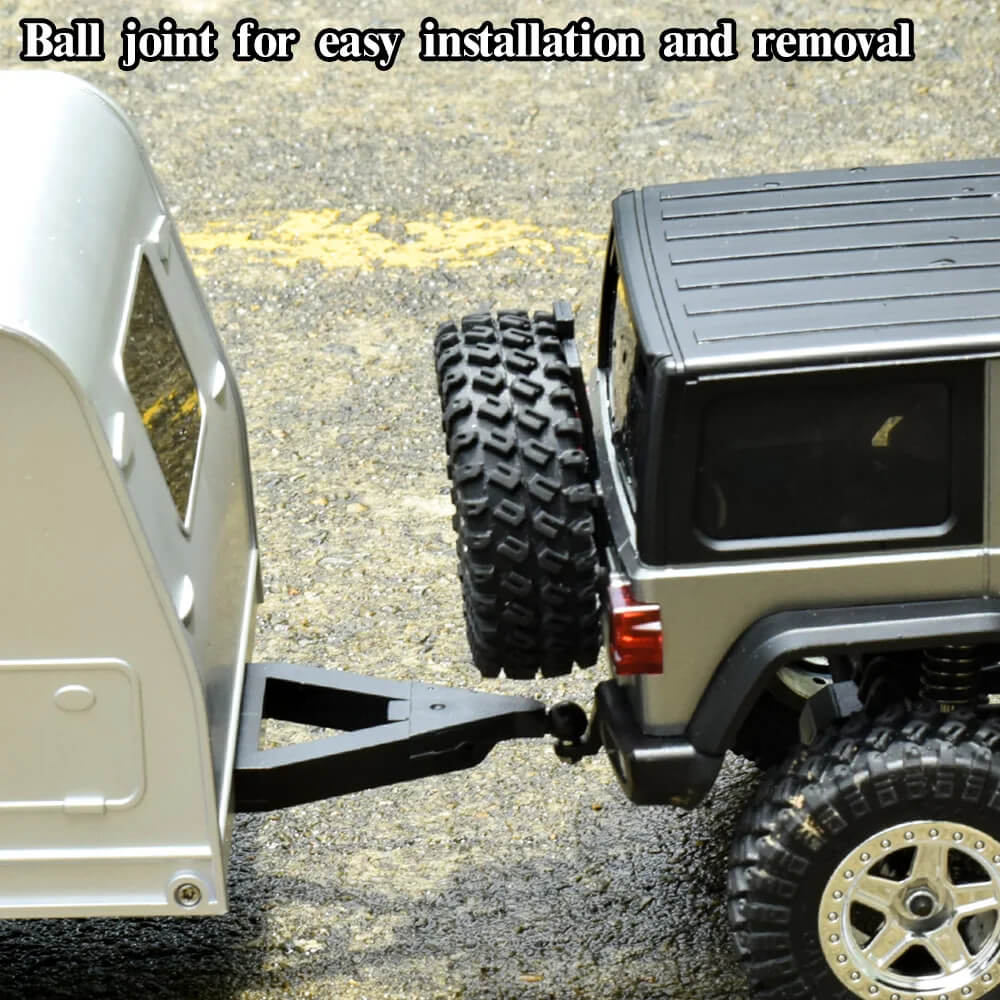 Dual Axle Caravan RV Trailer for 1/18 RC Crawlers