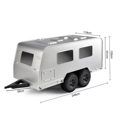 Dual Axle Caravan RV Trailer for 1/18 RC Crawlers