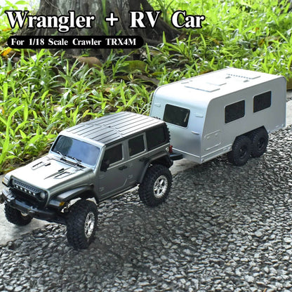 Dual Axle Caravan RV Trailer for 1/18 RC Crawlers