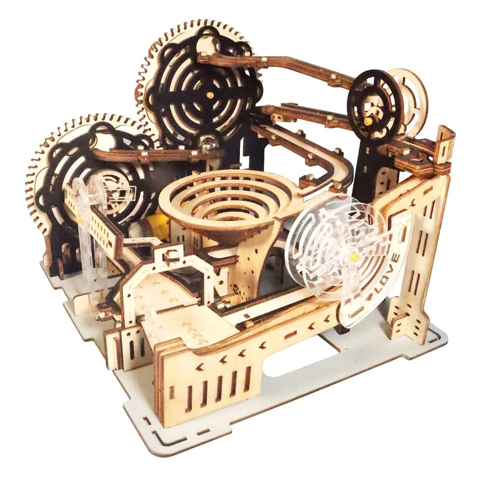 3D Wooden Puzzle Electric Marble Run – DIY Mechanical Model Kit – The ...