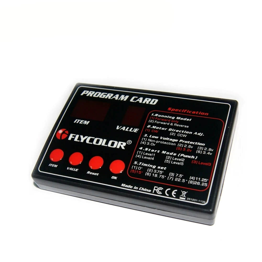 FLYCOLOR Brushless ESC Programming Card for 30A–120A Speed Controllers