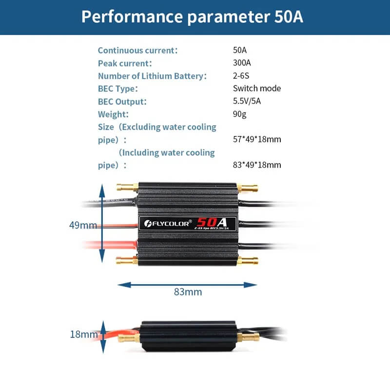 Flycolor Sea-Monster 50A Brushless ESC for RC Boat