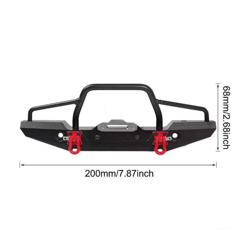 Front Metal Bumper with LED Lights for 1/10 RC Rock Crawler