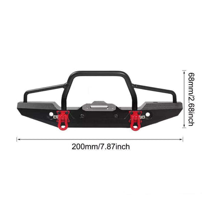 Front Metal Bumper with LED Lights for 1/10 RC Rock Crawler