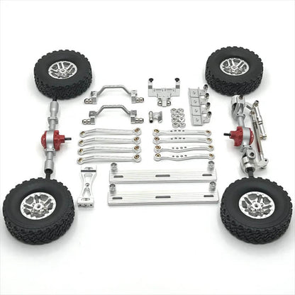 Front & Rear Axle Metal Upgrade Kit & Wheels for WPL C64-1 RC Rock Crawler