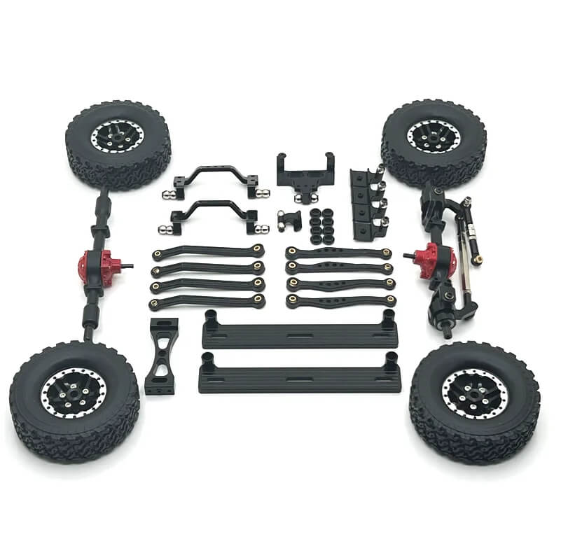 Front & Rear Axle Metal Upgrade Kit & Wheels for WPL C64-1 RC Rock Crawler