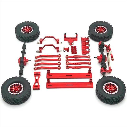 Front & Rear Axle Metal Upgrade Kit & Wheels for WPL C64-1 RC Rock Crawler