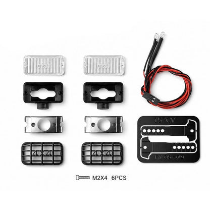 GRC 17mm Rectangular RC Car Spotlight Set for 1/8 & 1/10 Scale Crawlers