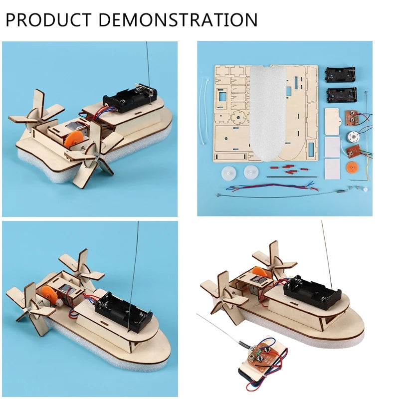 DIY Wireless RC Wooden Boat Model Kit