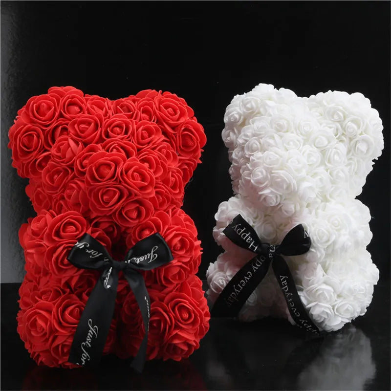 25cm Artificial Flowers Rose Bear