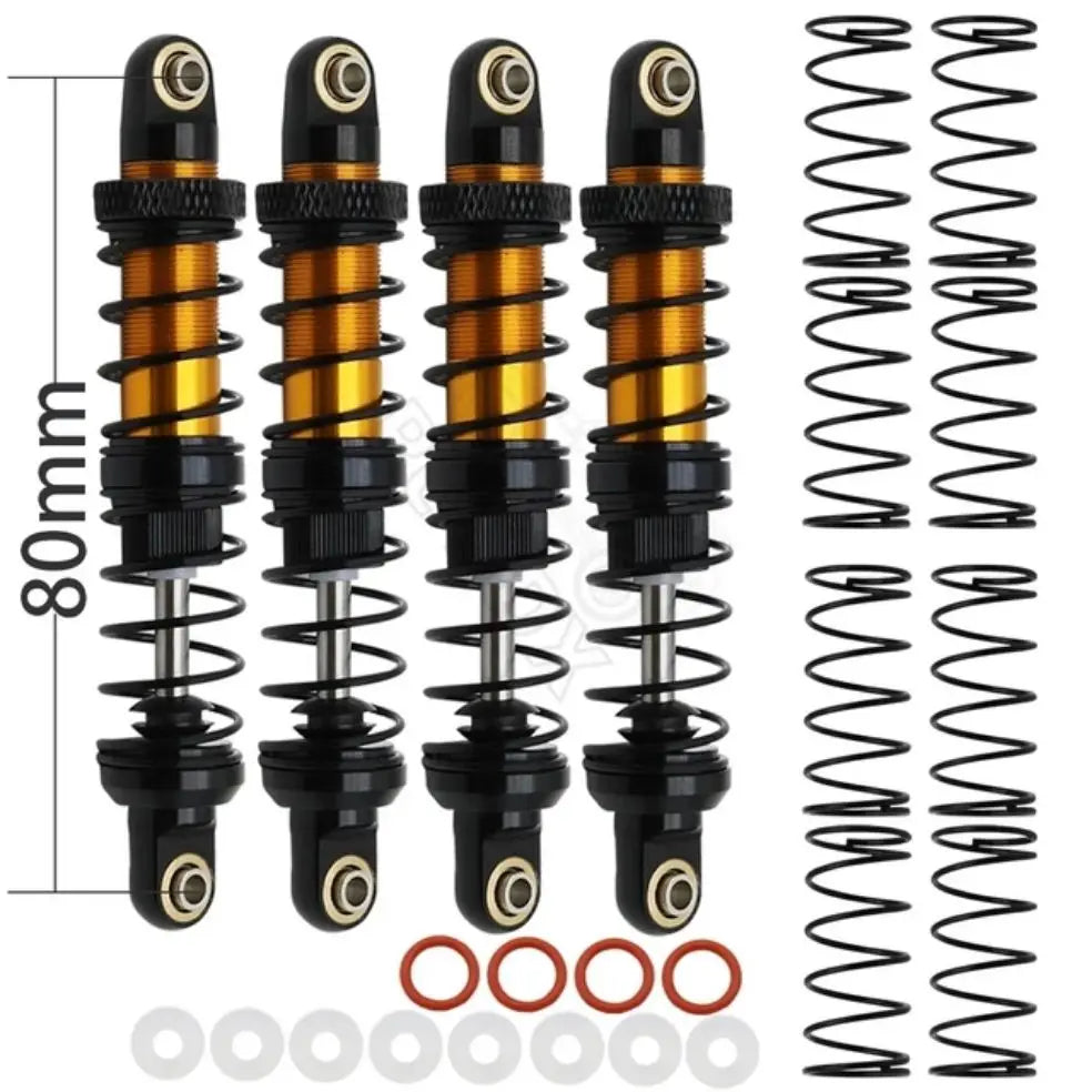 4x RC Rock Crawler Gold Colour Metal Shock Absorbers