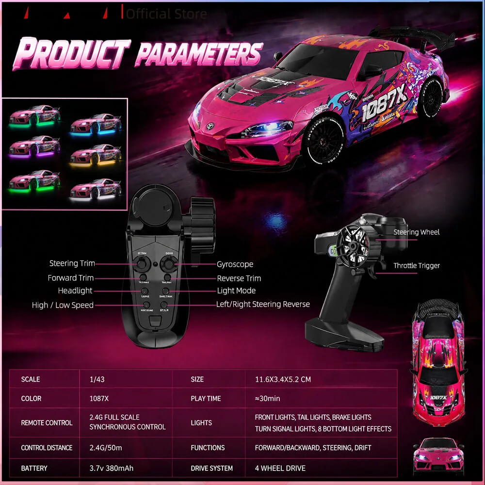 JXC SP4301 1:43 Mini 4WD RC Drift Car