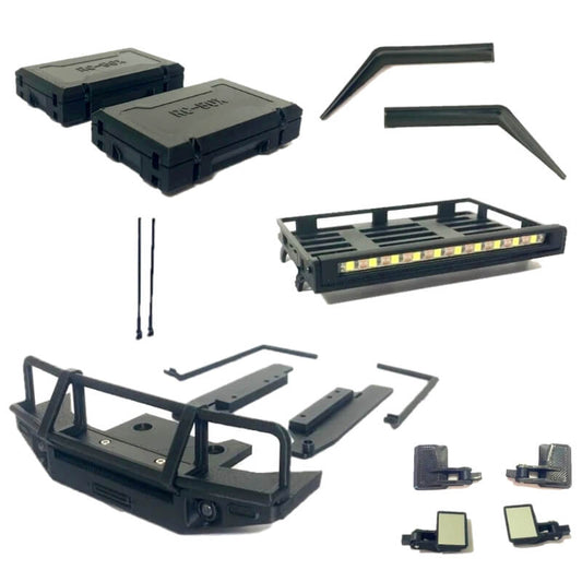 MN82 RC Crawler Scale Upgrade Kit with Bullbar, Roof Rack LED & Accessories