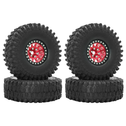 Metal 1.9" Bead-lock Rim & 120mm Tire Wheel Set for 1/10 RC Rock Crawler