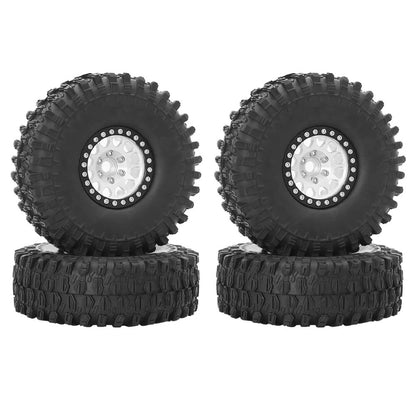 Metal 1.9" Bead-lock Rim & 120mm Tire Wheel Set for 1/10 RC Rock Crawler