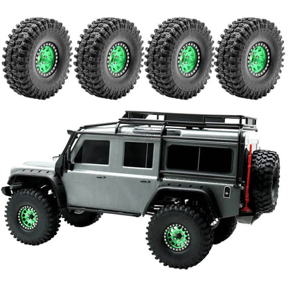 Metal 1.9" Bead-lock Rim & 120mm Tire Wheel Set for 1/10 RC Rock Crawler