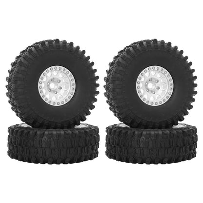 Metal 1.9" Bead-lock Rim & 120mm Tire Wheel Set for 1/10 RC Rock Crawler