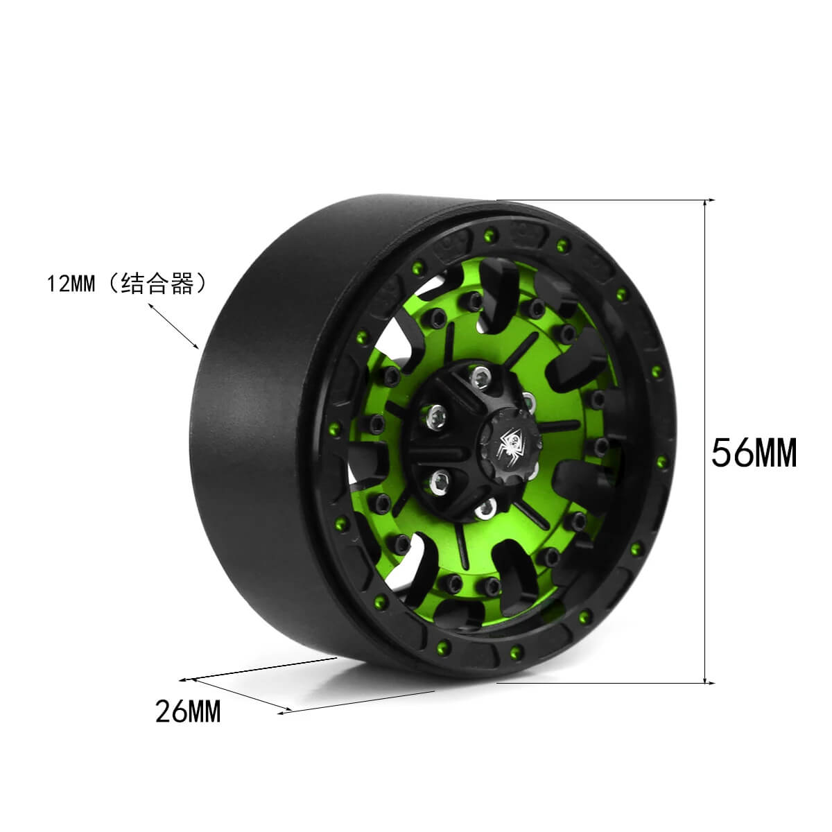 Metal 1.9" Beadlock Rim & 110mm Tires Wheel Set for 1/10 RC Rock Crawler